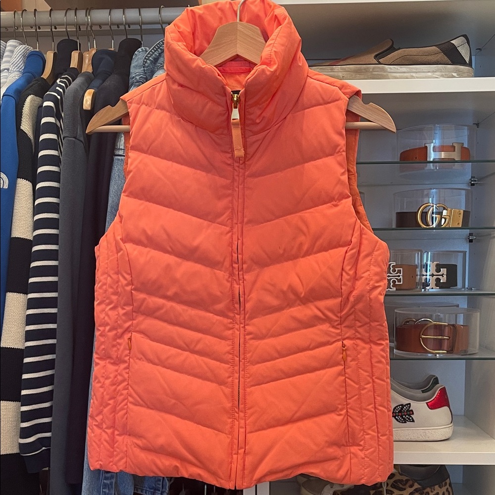 Talbots Orange Quilted Puffy Vest